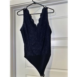 Express // bodysuit // large // black and lace